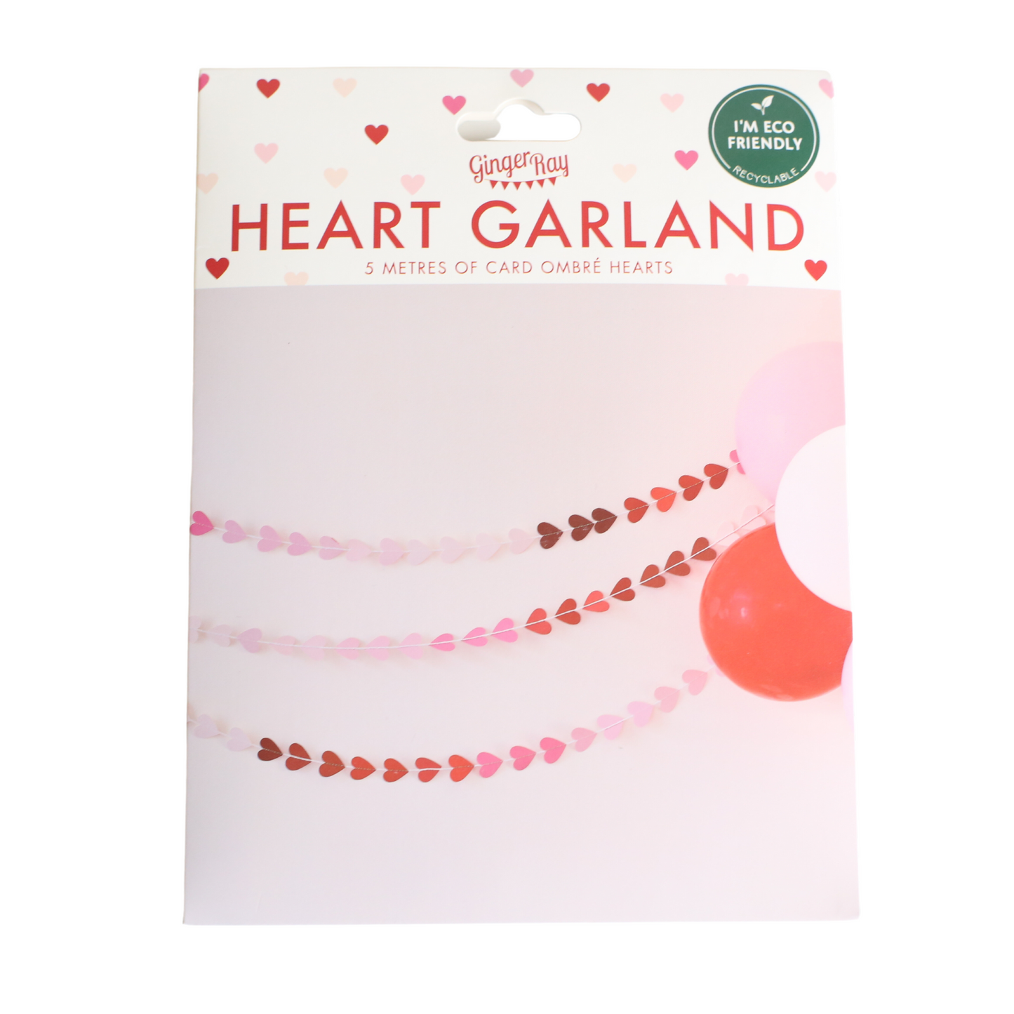 GINGER RAY HEART GARLAND (5M of CARD OMBRE HEARTS)